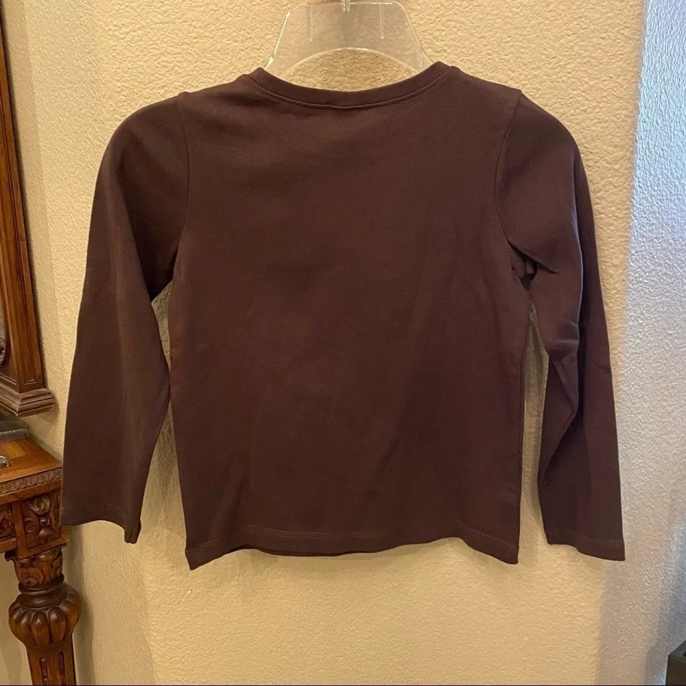 NWT~GYMBOREE Girls Brown ‘Cute As A Cupcake’ Long Sleeve Top Size 8 Yrs
